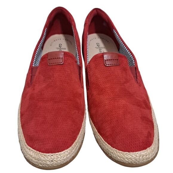Clark's Collection Ultimate Comfort Espadrille Leather Suede Slip On Shoes Sz 9 - Picture 7 of 17